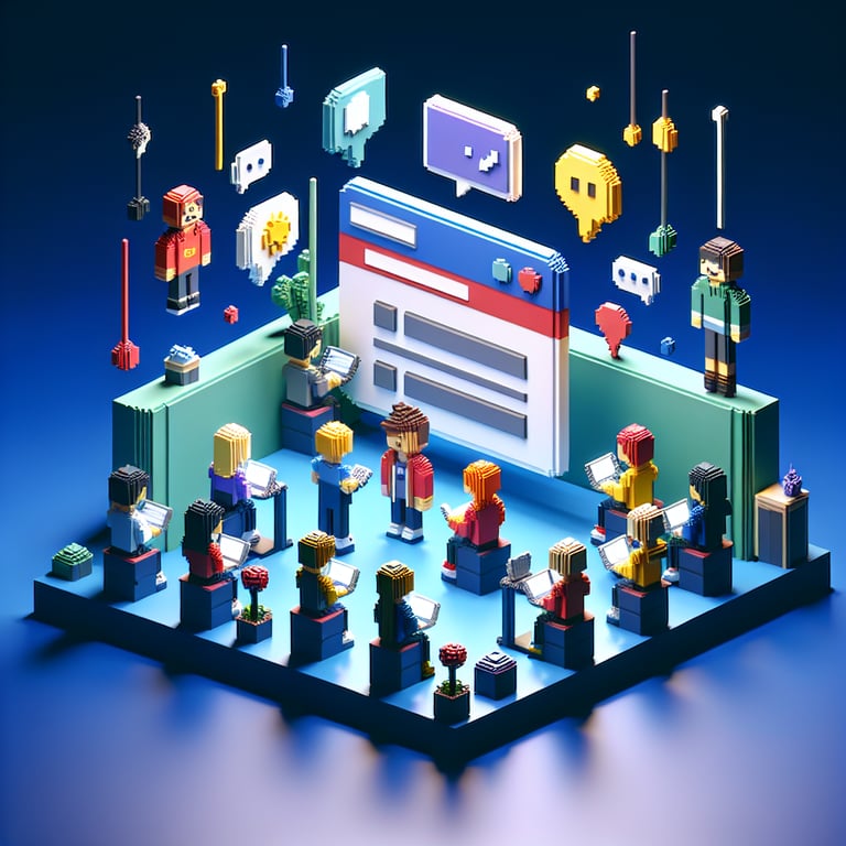 Artistic 3D voxel collage of humorous student superlative survey