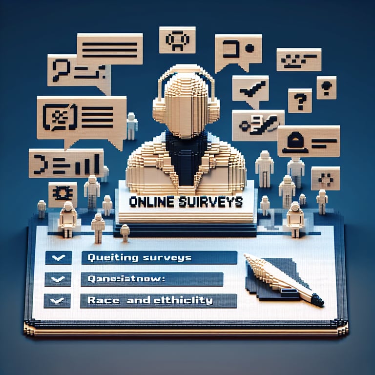 Artistic 3D voxel model depicting racial and ethnic diversity survey form