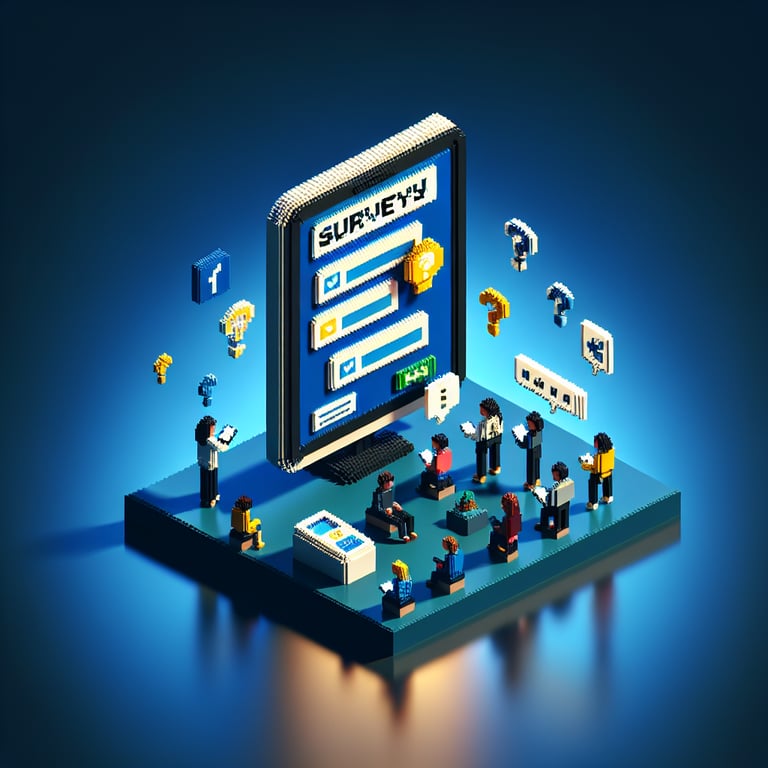 Artistic 3D voxel feedback interface for social media survey analysis