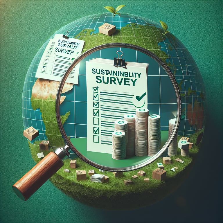 Illustration of relevant topics for creating Sustainability Survey survey questions.