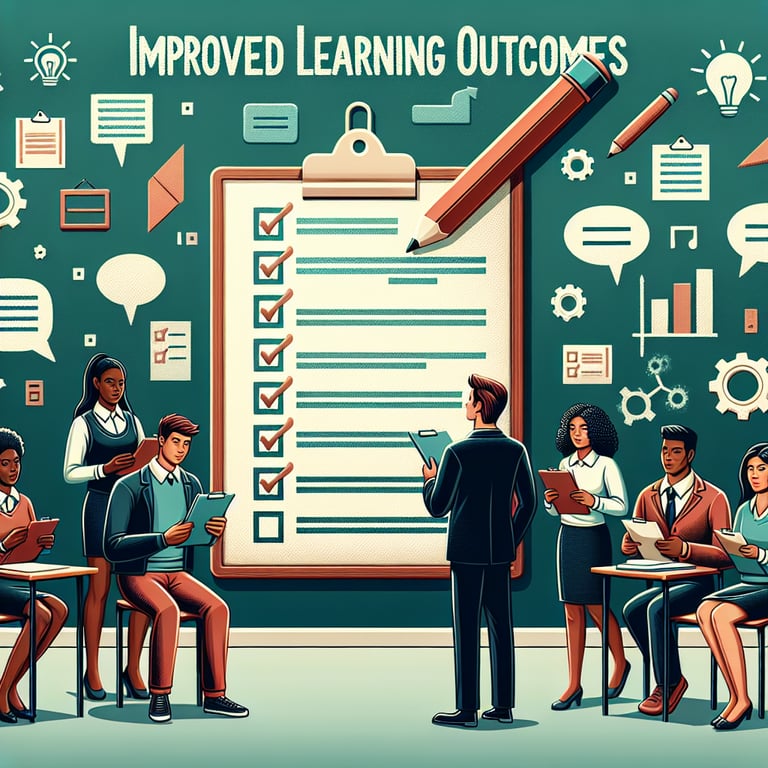 Illustration of crafting effective Course Survey survey questions for improved learning outcomes.