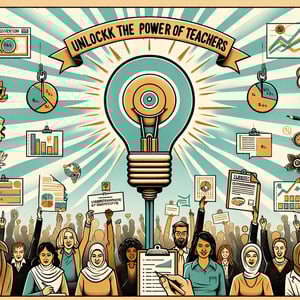 Illustration demonstrating the power of teachers survey questions and expected outcomes.