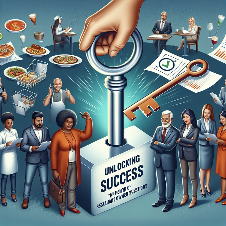 Illustration depicting the impact of Restaurant Owner survey questions on success.