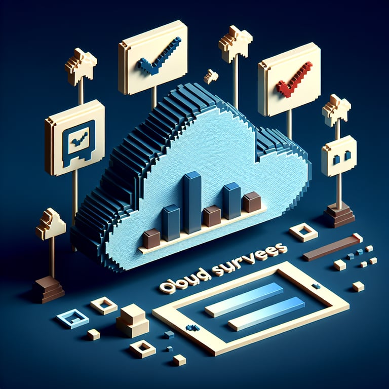 Creative 3D voxel artwork symbolizing cloud polling interface