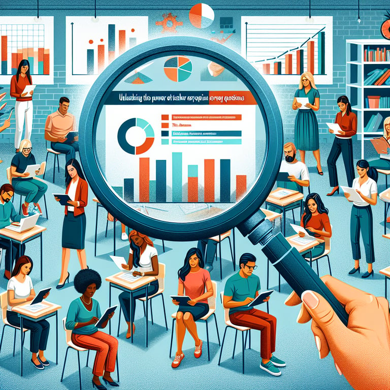 An illustration analyzing the power of Teacher Perception survey questions.