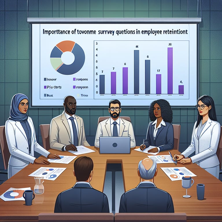 Illustration highlighting the significance of turnover survey questions in employee retention.