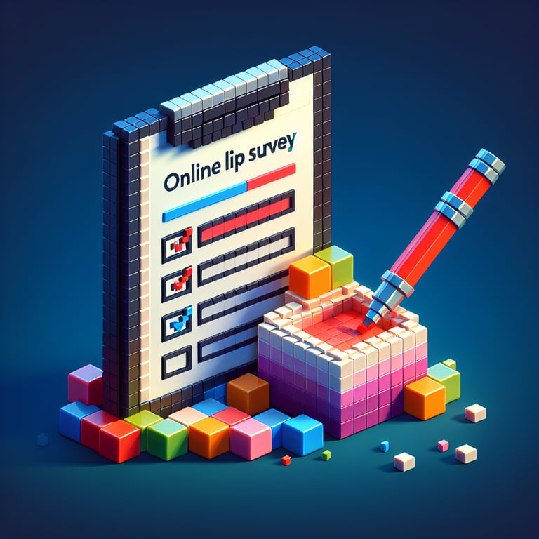 3D voxel composition illustrating consumer lip balm feedback collection