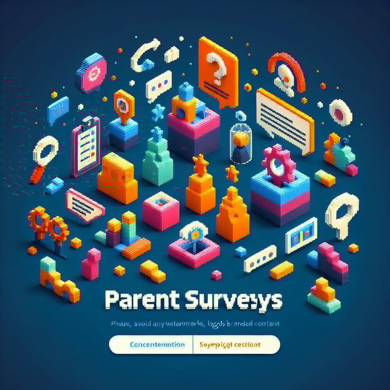 Colorful 3D voxel illustrating school-parent engagement survey