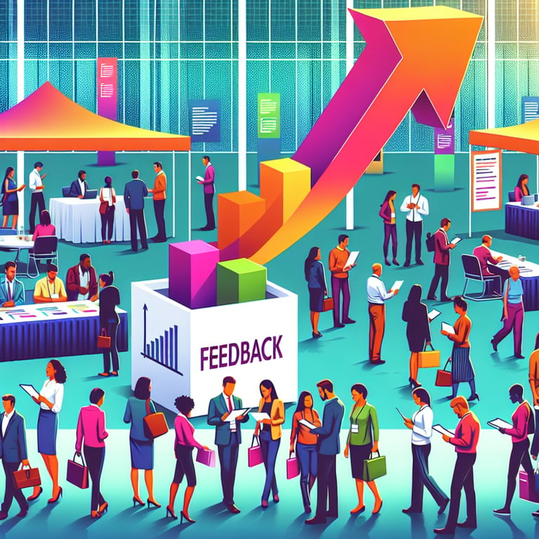 Conceptual illustration highlighting the importance of Trade Show Feedback survey questions.