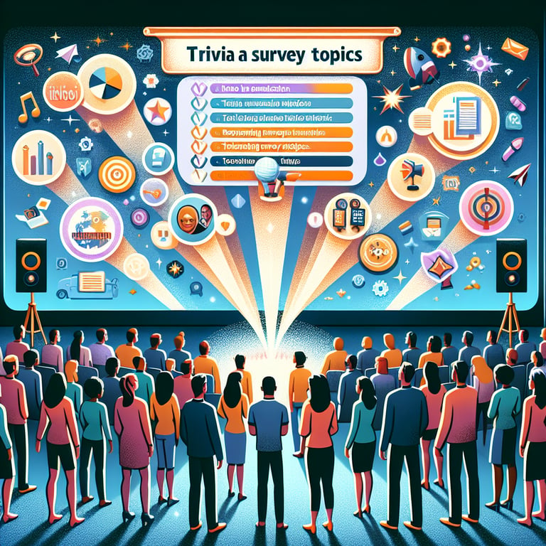 An illustration showcasing popular Trivia Survey survey questions resonating with an audience.