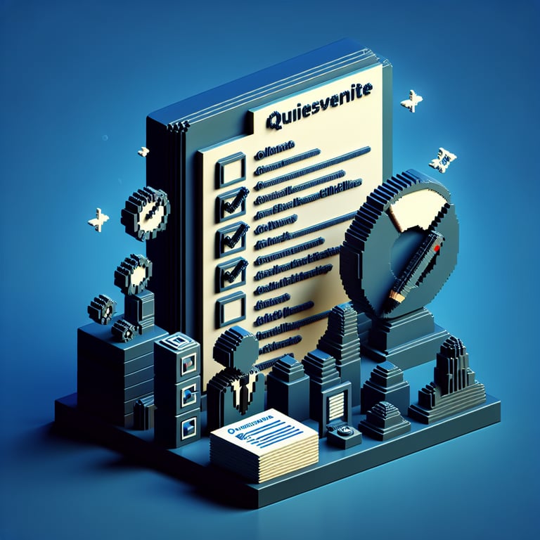 Artistic 3D voxel of an integrity poll dashboard symbolizing ethical survey questions