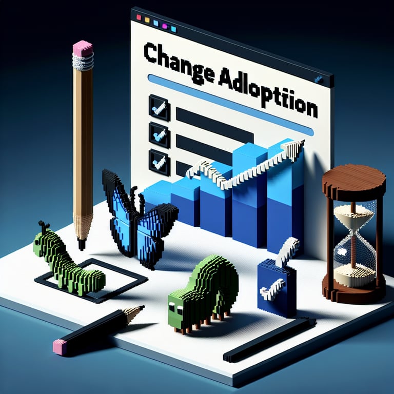 Artistic 3D voxel model capturing survey engagement for change adoption