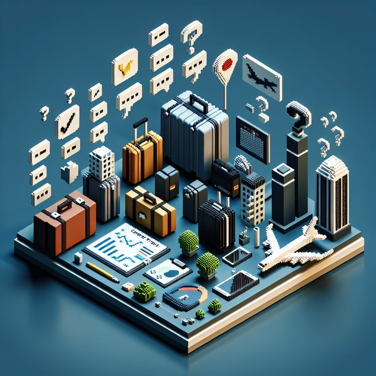 Artistic 3D voxel depicting employee travel preferences dashboard