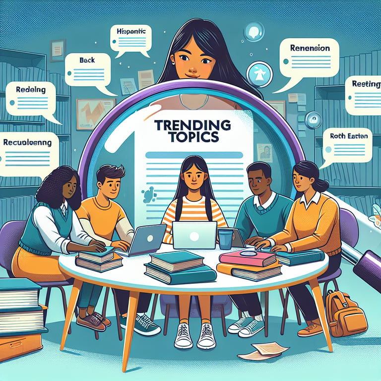 Illustration depicting trending topics in Student Retention survey questions.