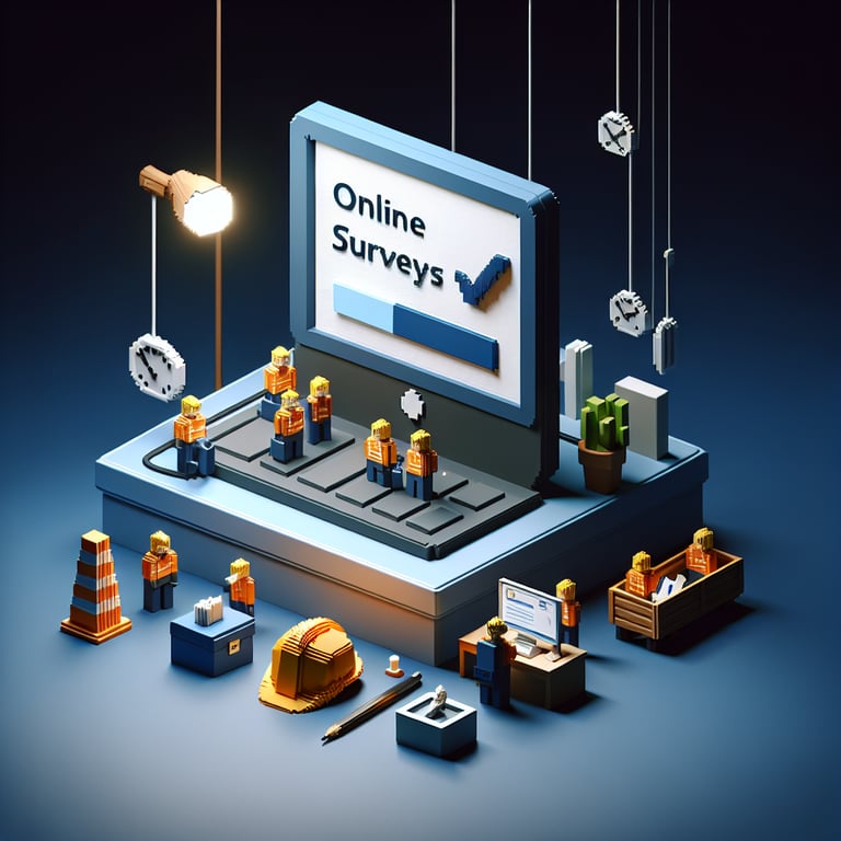 3D voxel illustration depicting employee risk feedback in a workplace safety survey