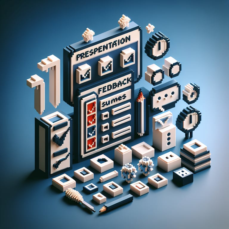 Artistic 3D voxel depiction of audience engagement survey