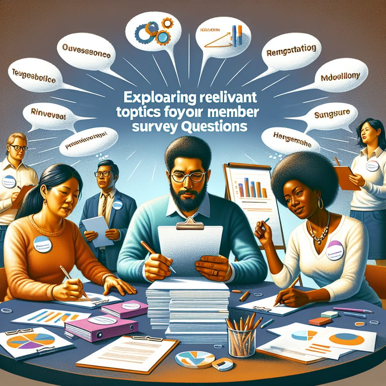 Illustration exploring relevant topics for Member Survey survey questions