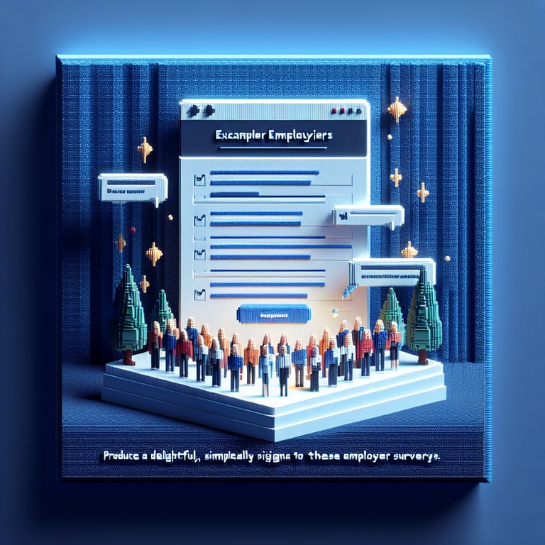Artistic 3D voxel rendering of employee feedback survey