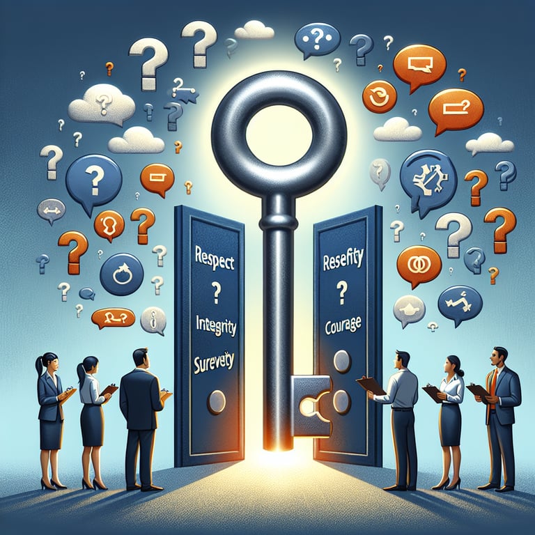 Illustration depicting the concept of unlocking the power of Values survey questions.