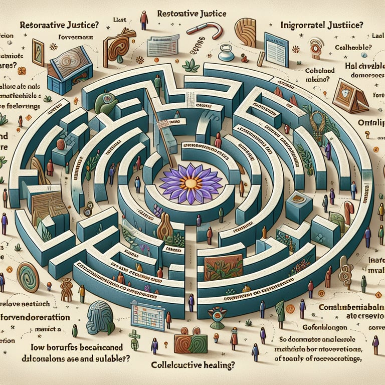 Illustration unraveling the intricacies of Restorative Justice survey questions.