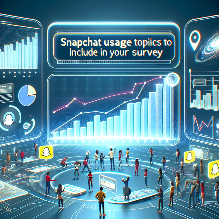 Illustration of key topics for a Snapchat Usage survey