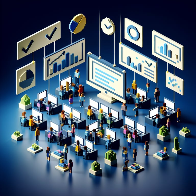 Creative 3D voxel rendering of collaborative feedback survey
