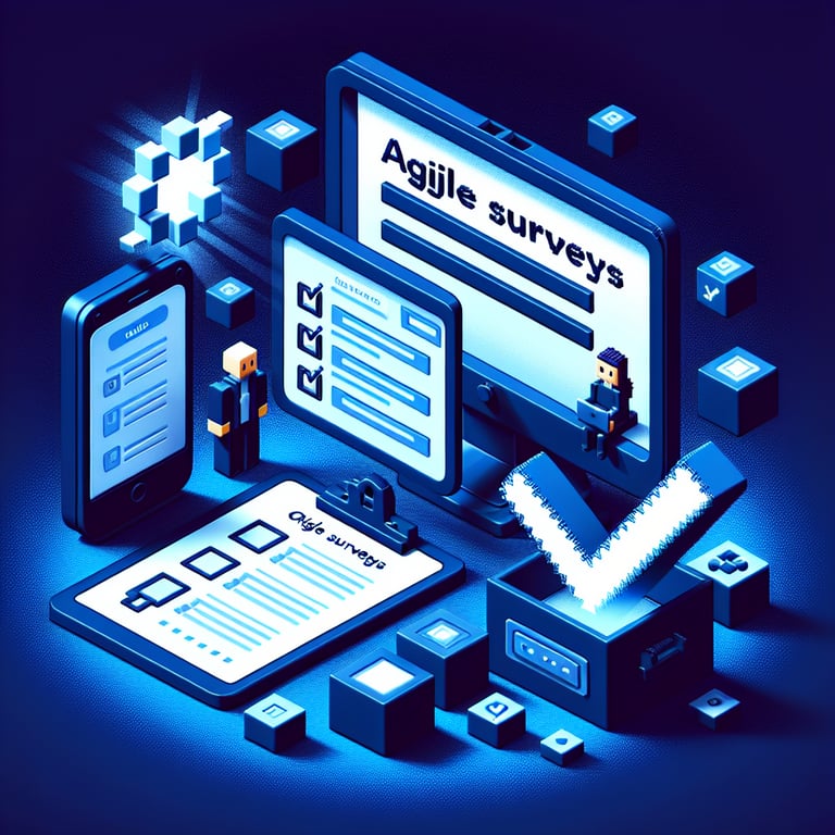 Contemporary 3D voxel illustrating agile feedback loops