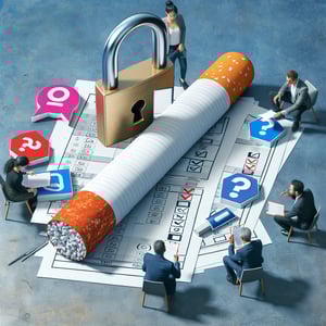 Illustration showcasing the process of unlocking insight through smoking survey questions.