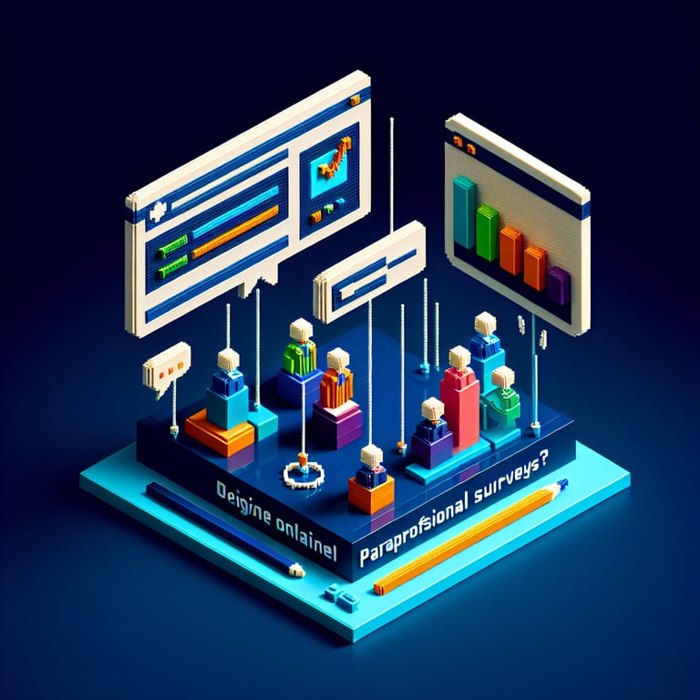 Creative 3D voxel rendering symbolizing paraprofessional feedback survey