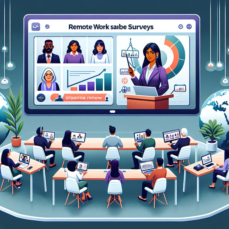 Illustration showcasing the relevance of Remote Work survey questions in today's digital age.