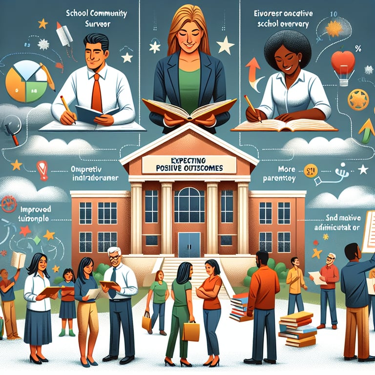 School Community survey questions illustration showing power and expected outcomes.