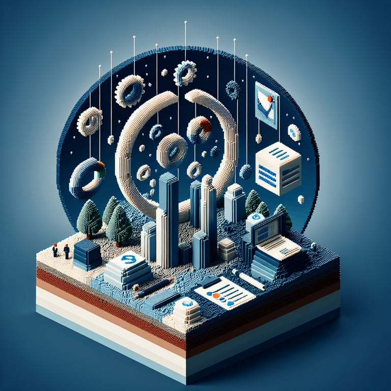 Artistic 3D voxel B2B survey sphere