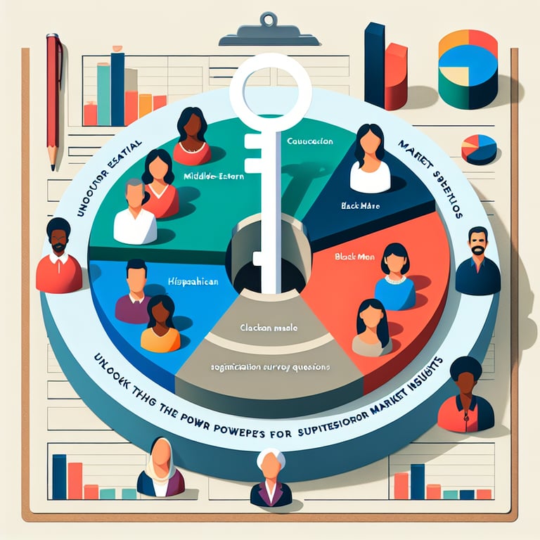 Illustration showcasing the use of segmentation survey questions for superior market insights.