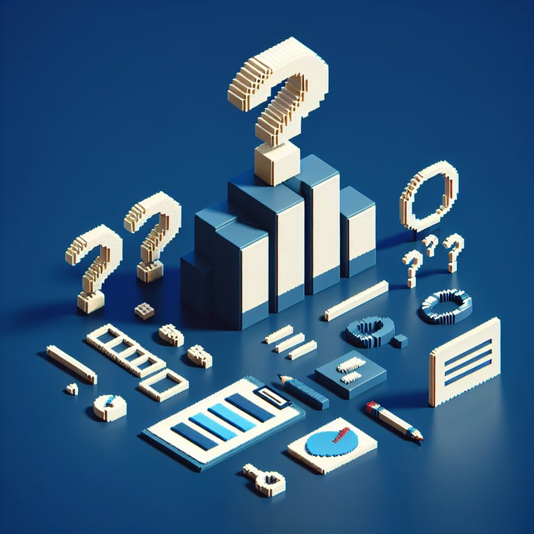 Artistic 3D voxel rendering of staff feedback survey design