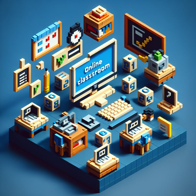 3D voxel art of interactive classroom poll icon
