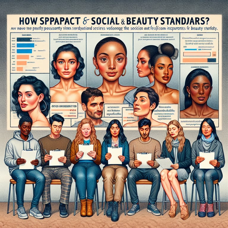 Relevance of Social/Beauty Standards survey questions illustrated in today's society context.