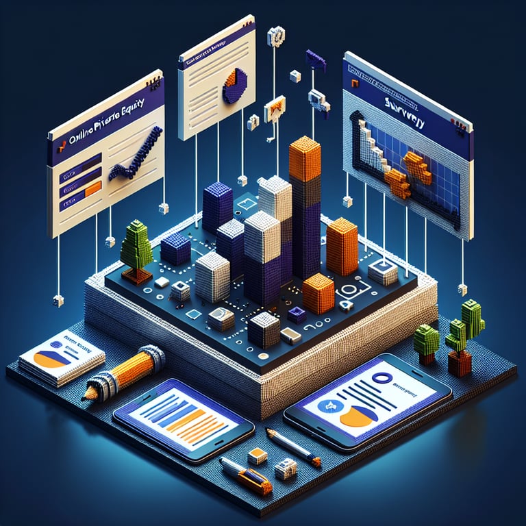 Creative 3D voxel representation of private equity fundraising questionnaire