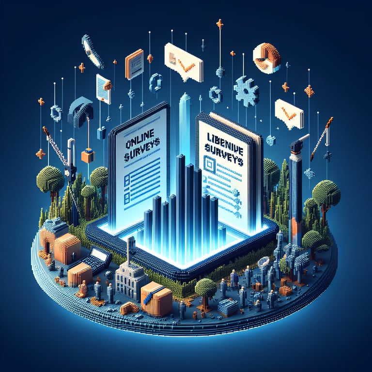 Artistic 3D voxel illustrating livelihood survey execution