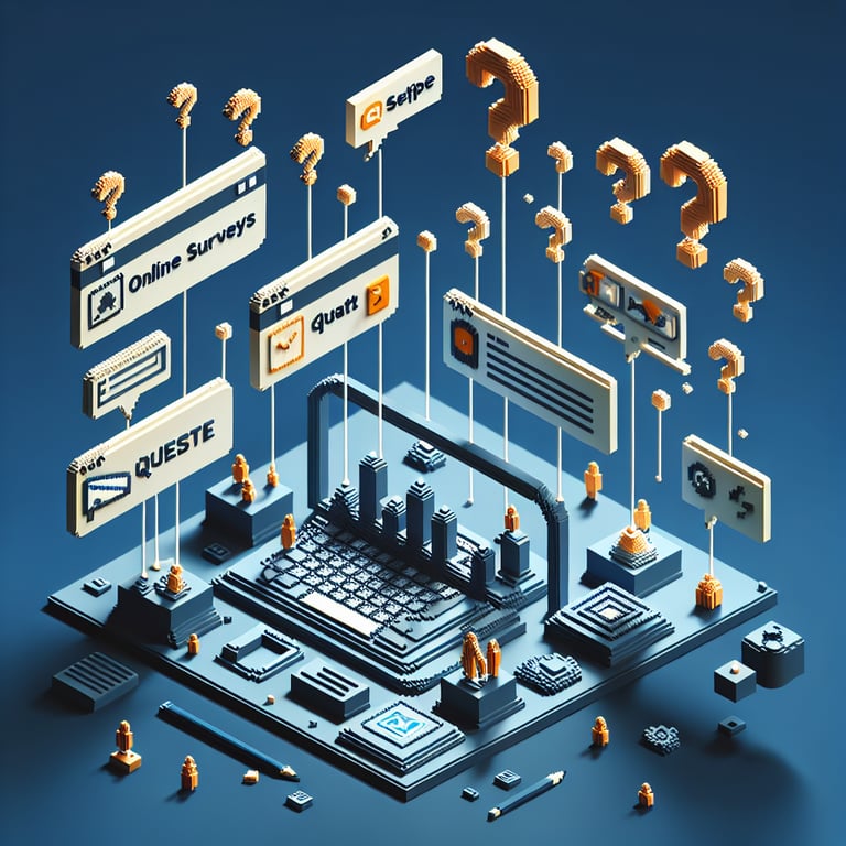 3D voxel illustration of lifestyle-driven survey insights for market research