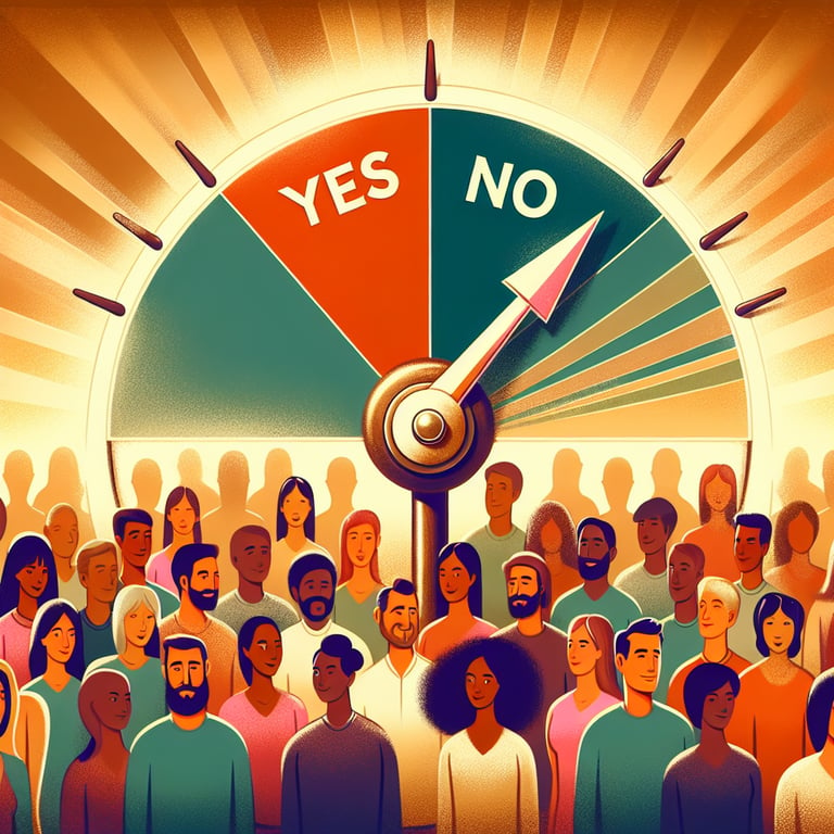 Illustration symbolizing the power of Yes or No survey questions.