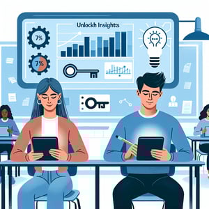 Illustration demonstrating the concept of unlocking student insights through numerical survey questions.