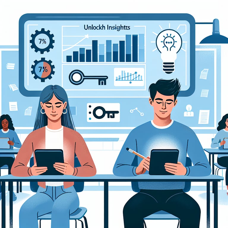 Illustration demonstrating the concept of unlocking student insights through numerical survey questions.