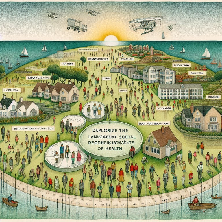 Illustration of various Social Determinants of Health survey questions for consideration.