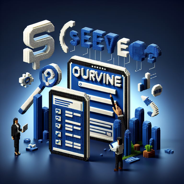 Stylized 3D voxel of website feedback questionnaire design