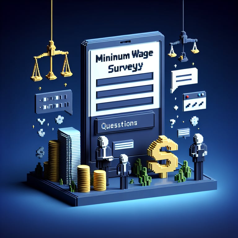 Creative 3D voxel depiction of a wage feedback survey tool