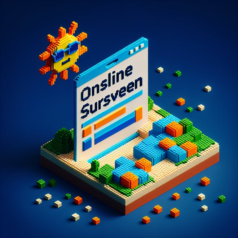 Vibrant 3D voxel model of UV protection feedback poll