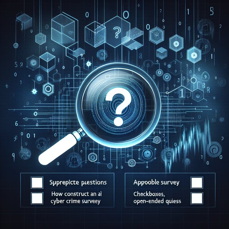 Illustration showcasing appropriate Cyber Crime survey questions to ask.