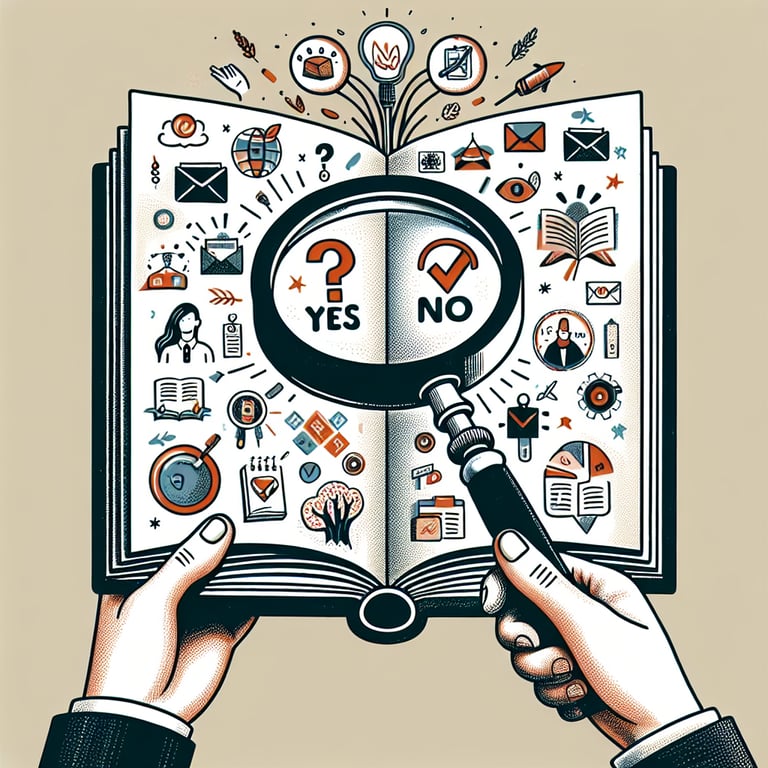 Illustration of relevant topics to explore using Yes/No Questions survey questions.