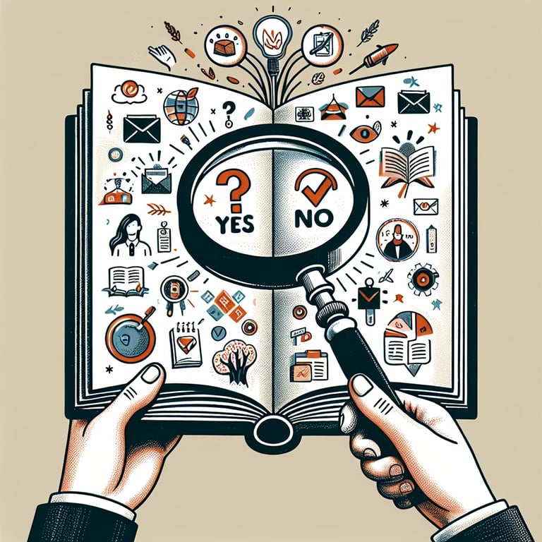 Illustration of relevant topics to explore using Yes/No Questions survey questions.