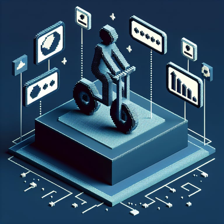 an artistic 3d voxel sculpture illustrating an excercise for statistics project survey